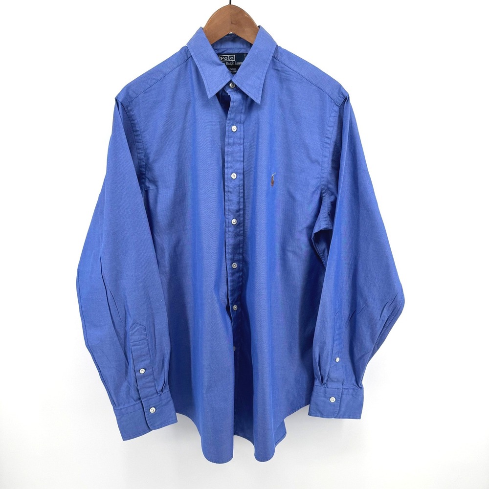 Polo Ralph Lauren Button Down Mens 16-35 Blue Lowell Oxford Workwear Business